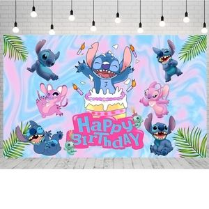 huio Summer Hawaiian Aloha Backdrop for Lilo and Stitch Theme Birthday Party Sup